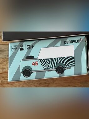 CANDYLAB wooden kids toy safari zebra truck 
New in box